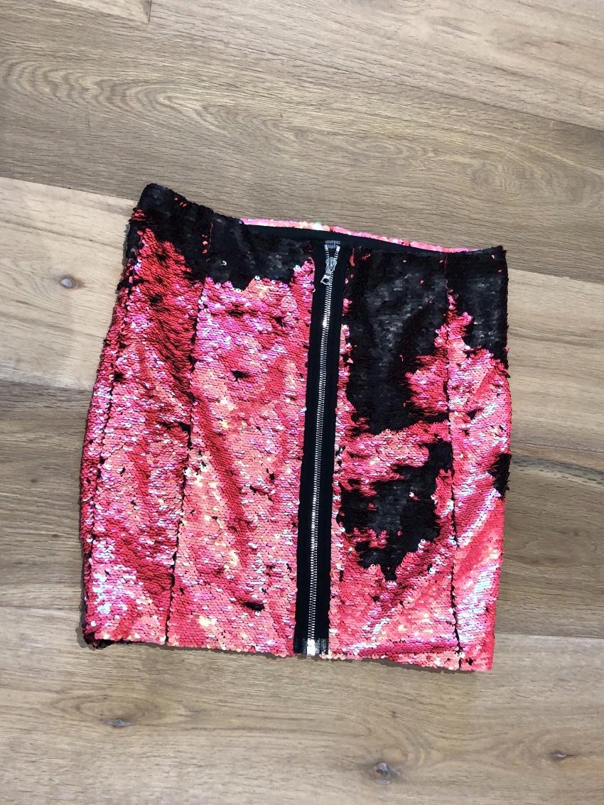 Markus Lupfer Hologram Pink Sequin Skirt