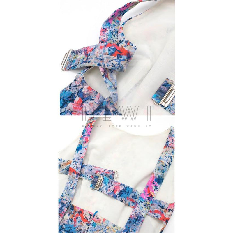 Erdem Floral Print Cut Out Midi Dress