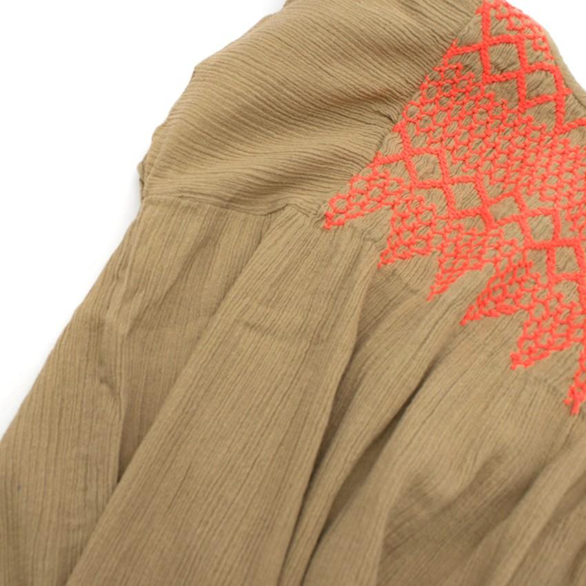 Bonpoint Girls 4Y Light Brown Crepon Blouse