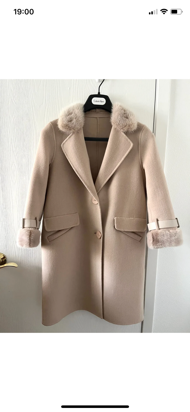 Wool & Cashmere Coat with Mink Fur Trim