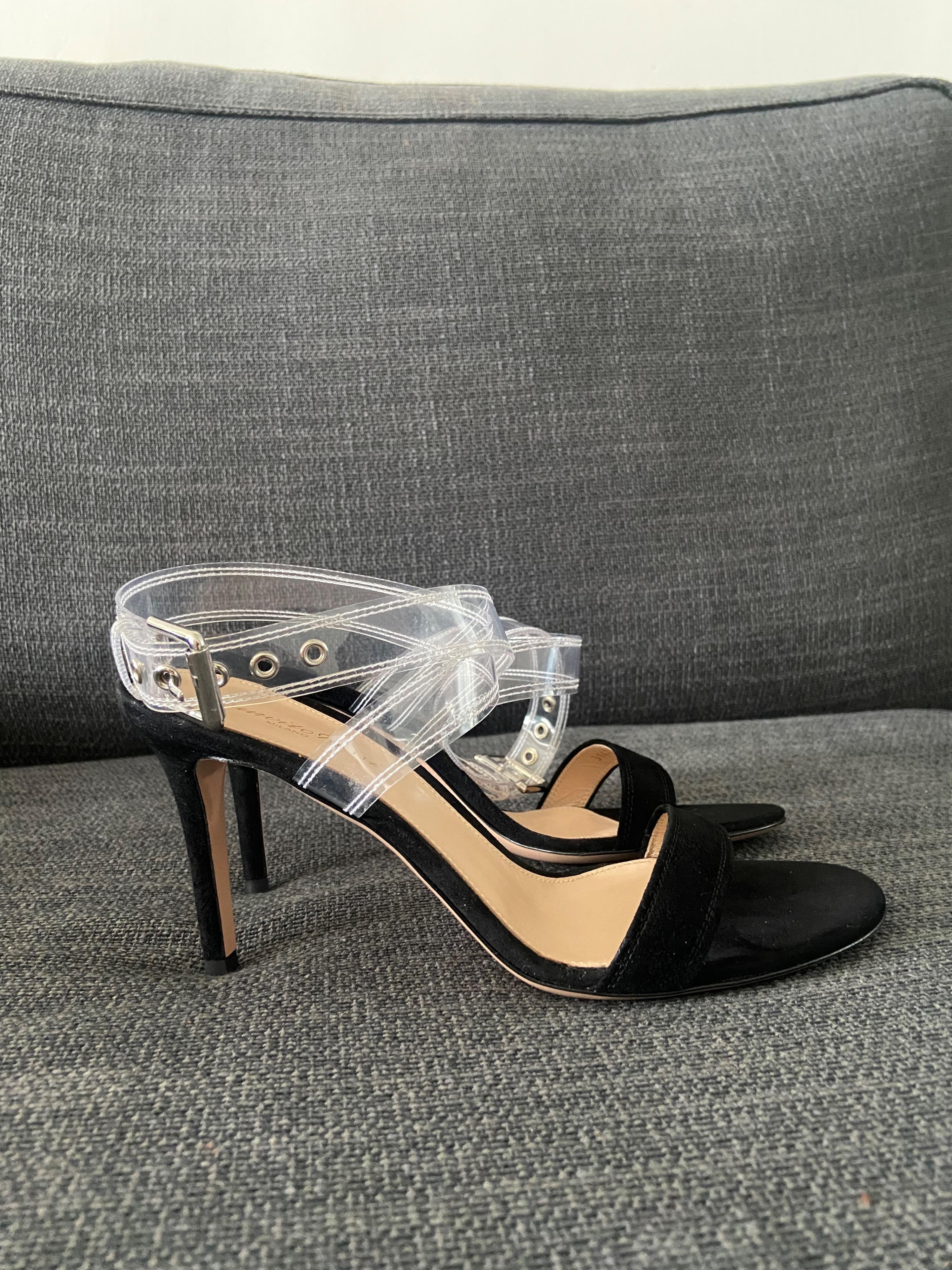 Black Suede Terry 85 Sandals