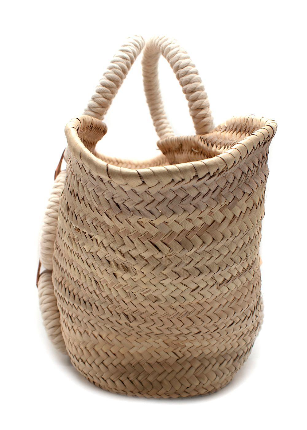 Zeus + Dione Beige Scorpio Wicker Basket Bag