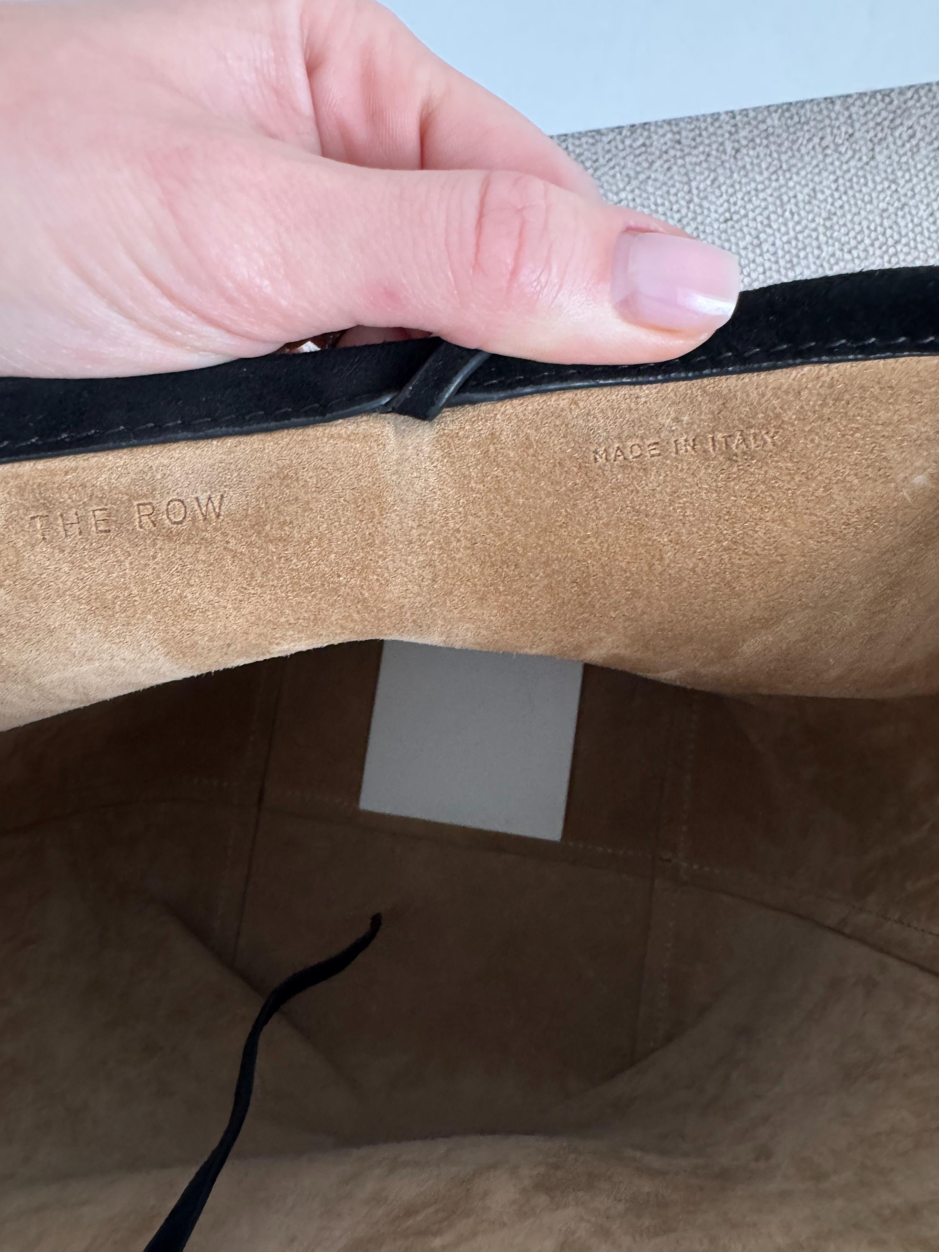 The Row Black Suede Medium N/S Park Tote