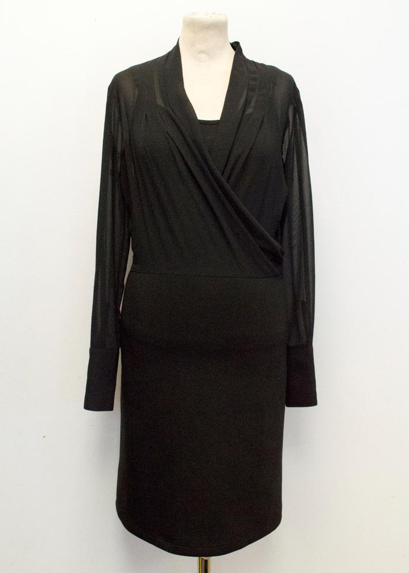 Weill Black Mesh Top Long Sleeved Dress