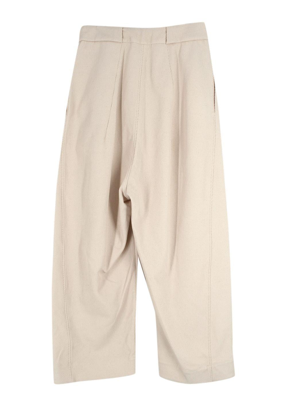 Lauren Manoogian Cream Ribbed Single Breasted Blazer and Trouser Suit