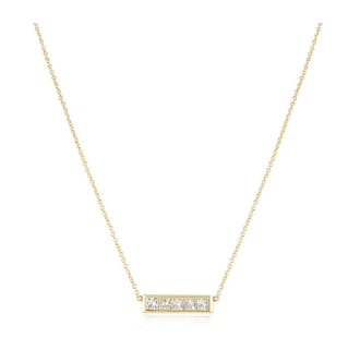 Bespoke Yellow Gold Diamond Bar Necklace