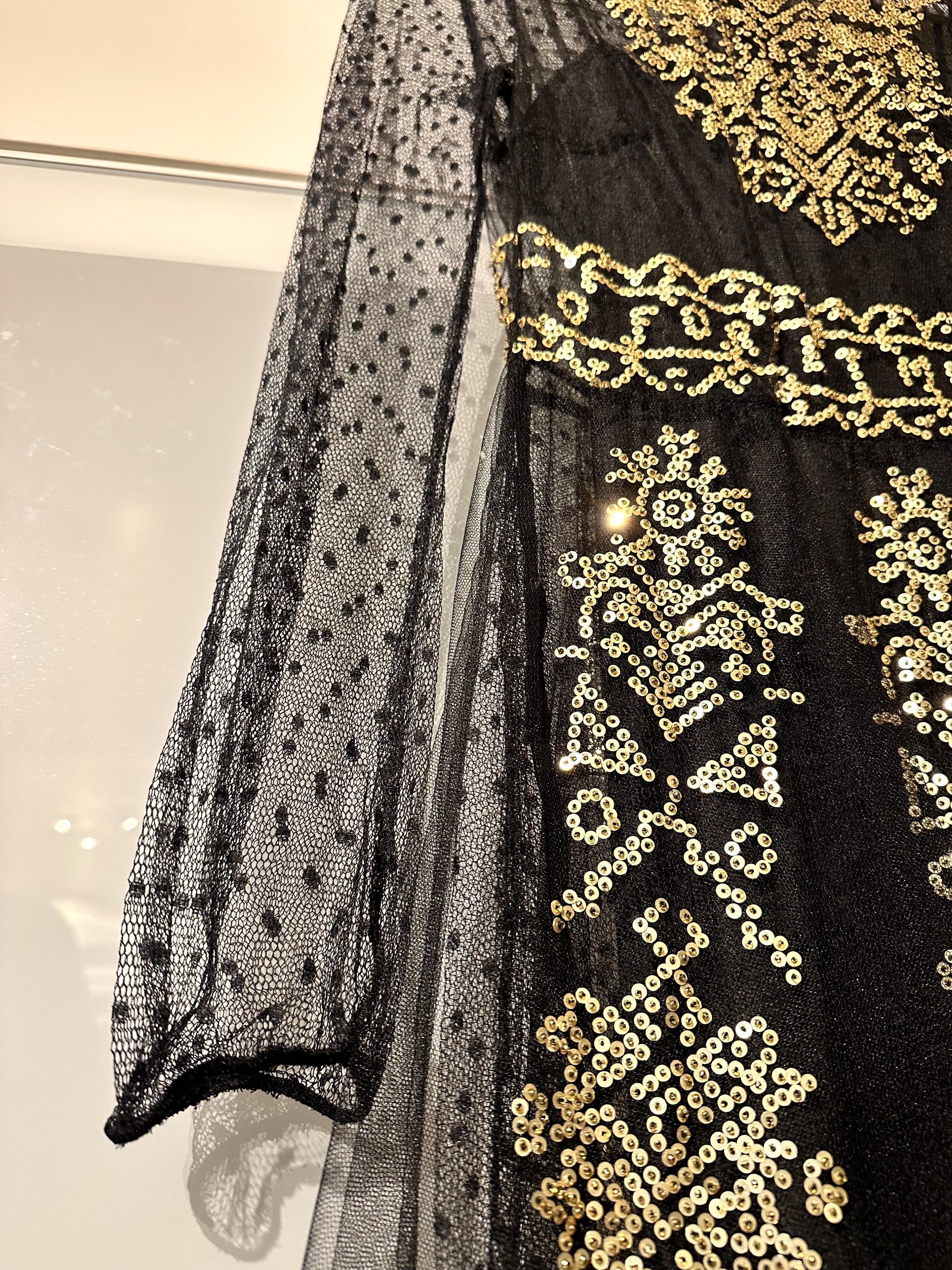 Red Valentino Black Sequin Embellished Mini Dress