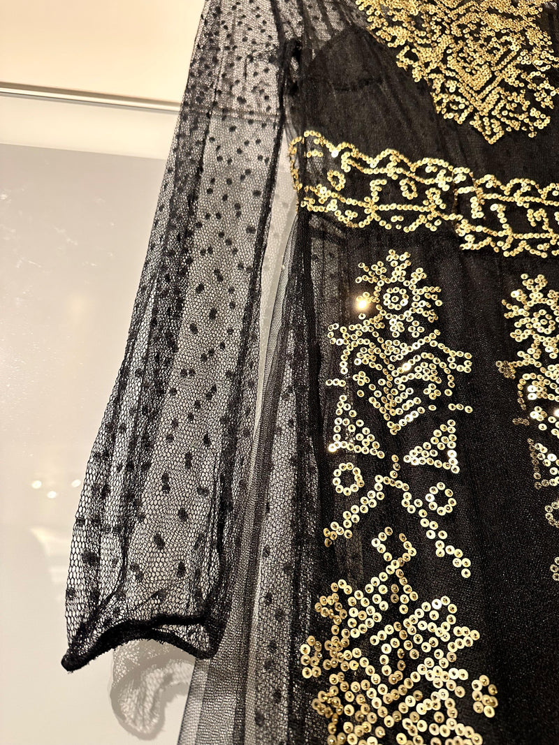 Red Valentino Black Sequin Embellished Mini Dress