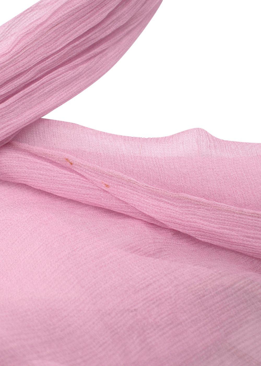 Maria Lucia Hohan Pink Plisse Chiffon Belted Midi Dress