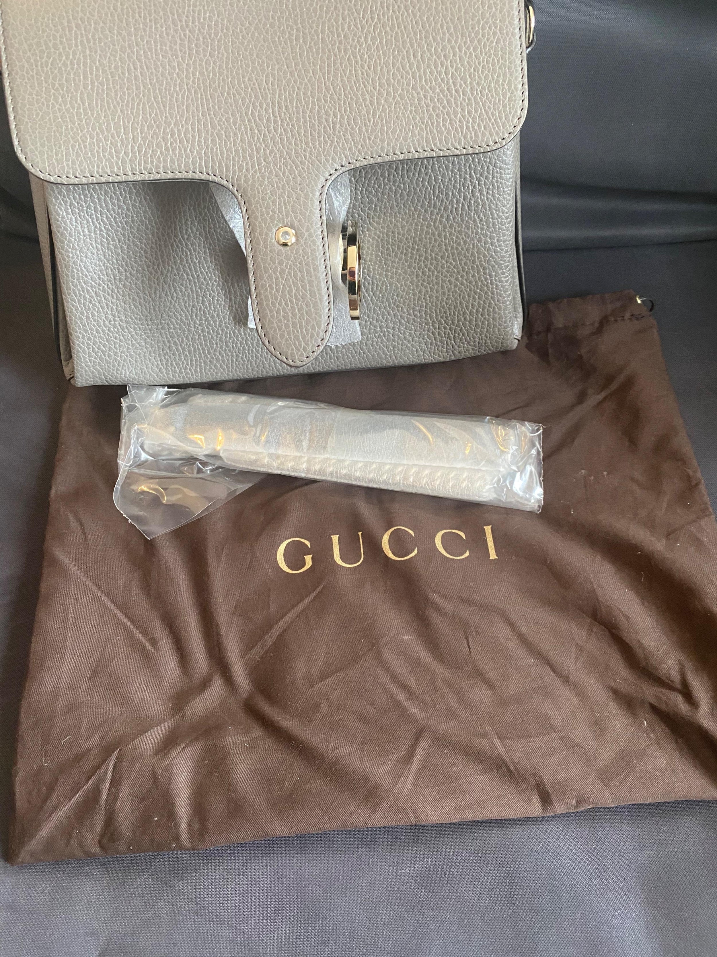 Interlocking G Grey Shoulder Bag