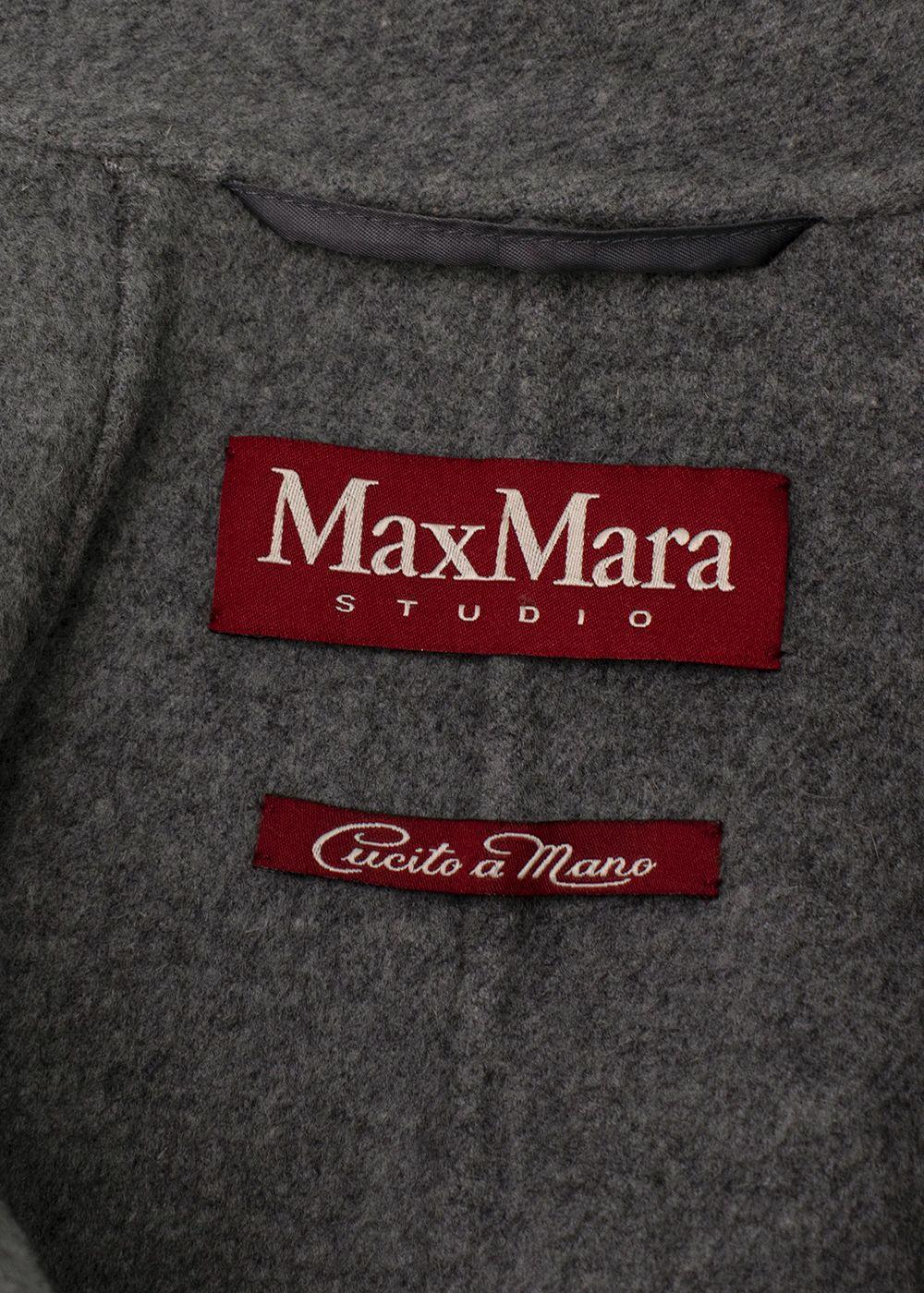 MaxMara Studio Grey Short Sleeve Wool Peacoat