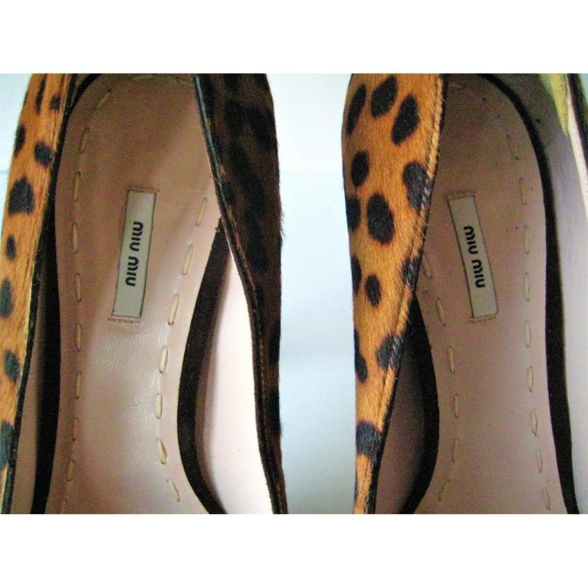 Miu Miu St Mini Leopard Peeptoe Pumps