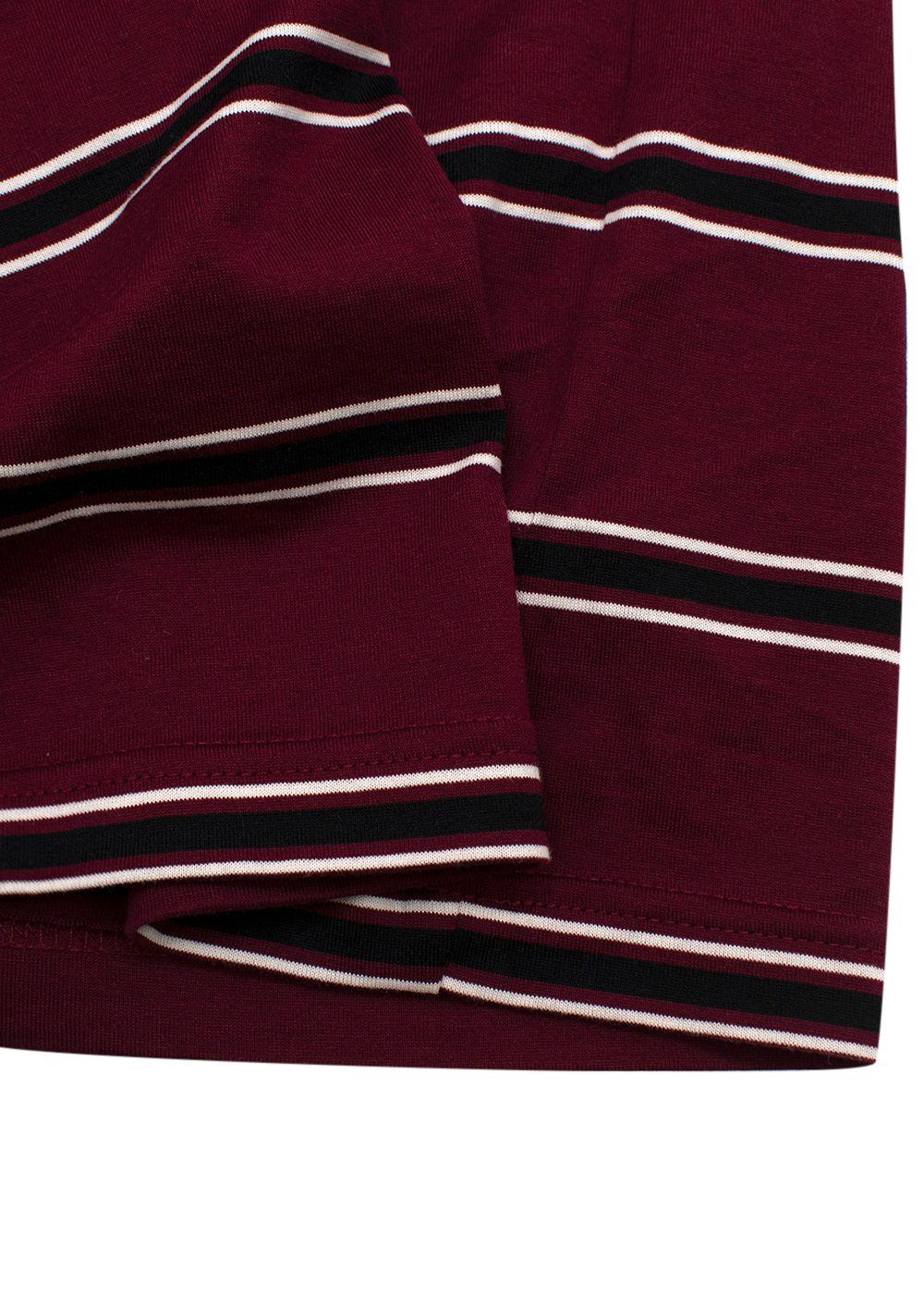 Burgundy & black striped cotton jersey T-shirt