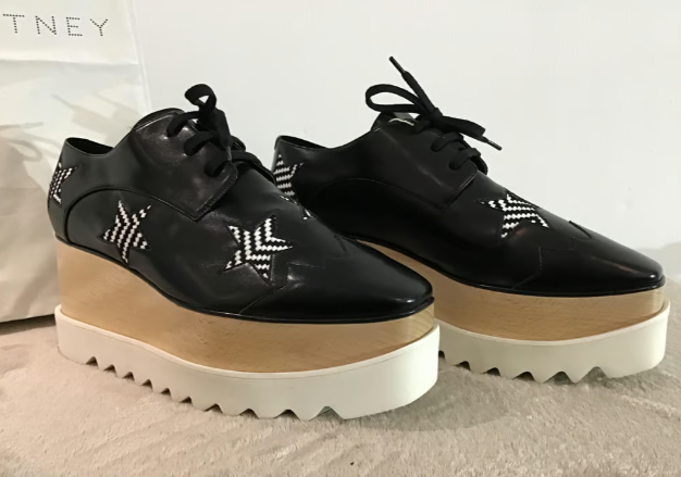 Elyse Star Embroidered Platform Lace Up Shoes