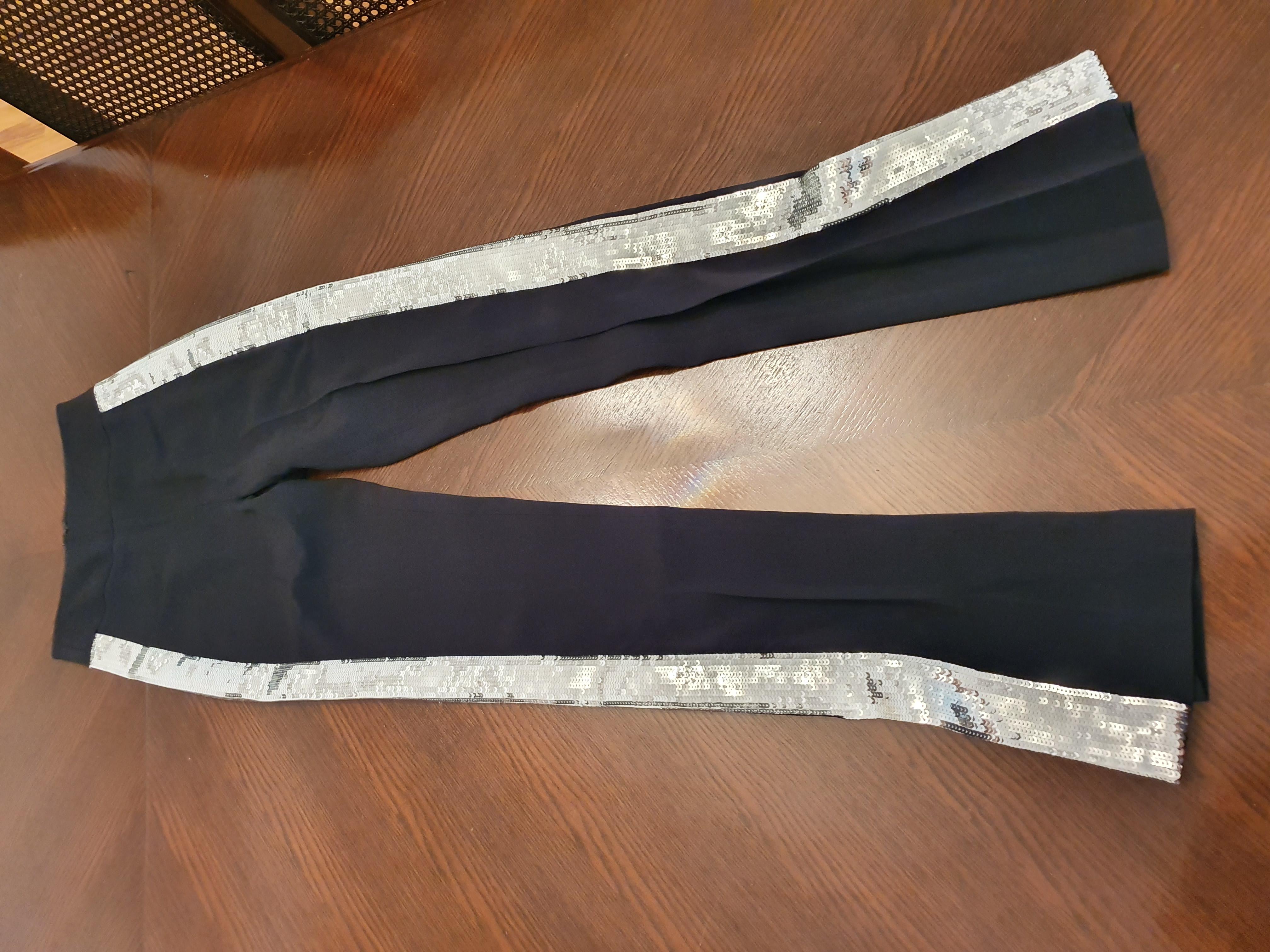 David Koma Sequin Side-Stripe Crepe Pants