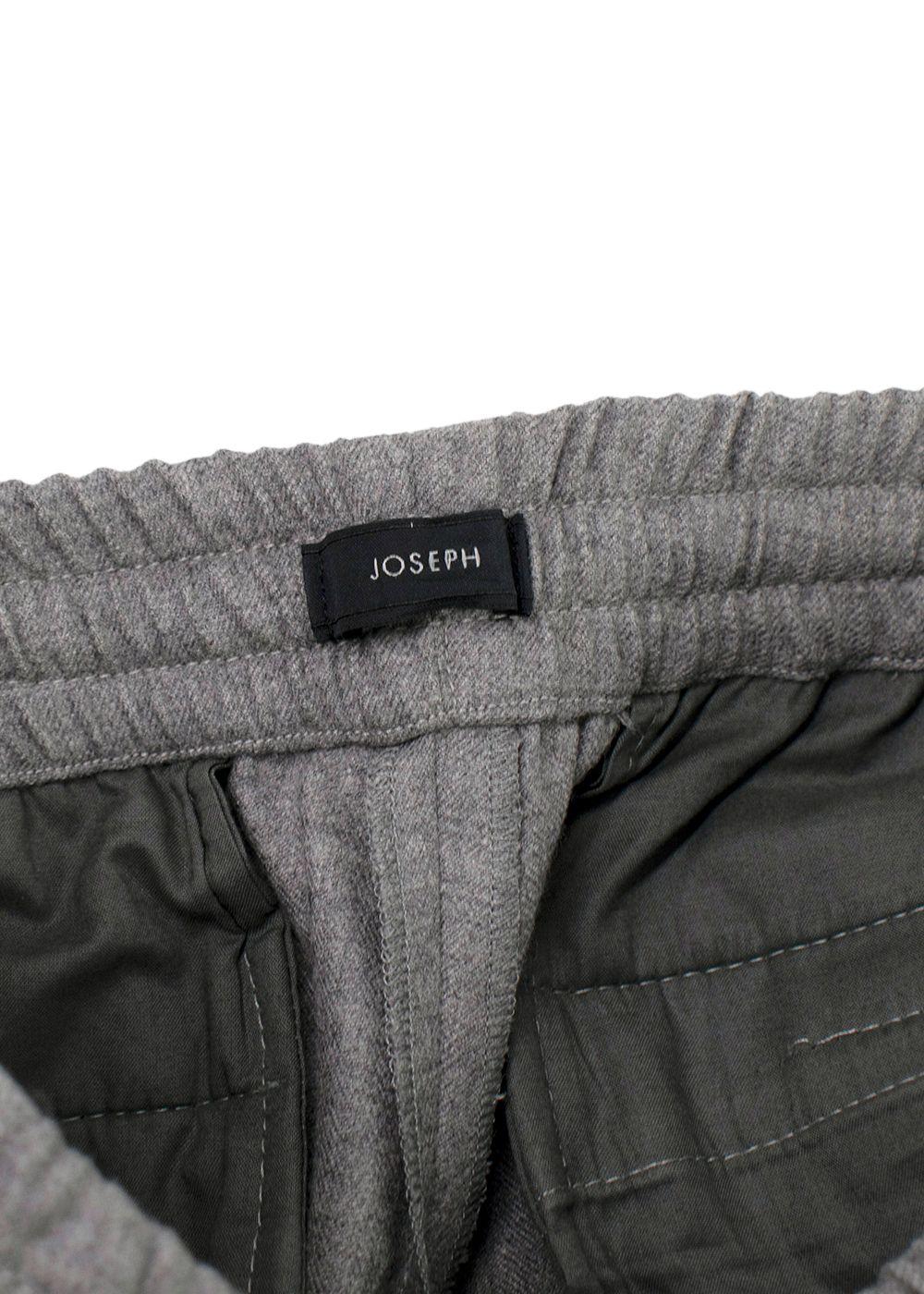 Joseph Grey Tailored Drawstring Waist Wool Trousers