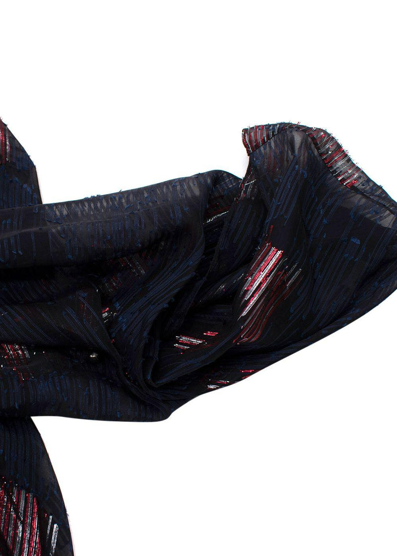 Roland Mouret Dana Cutout Metallic Fil Coupé Silk-blend Chiffon Dress