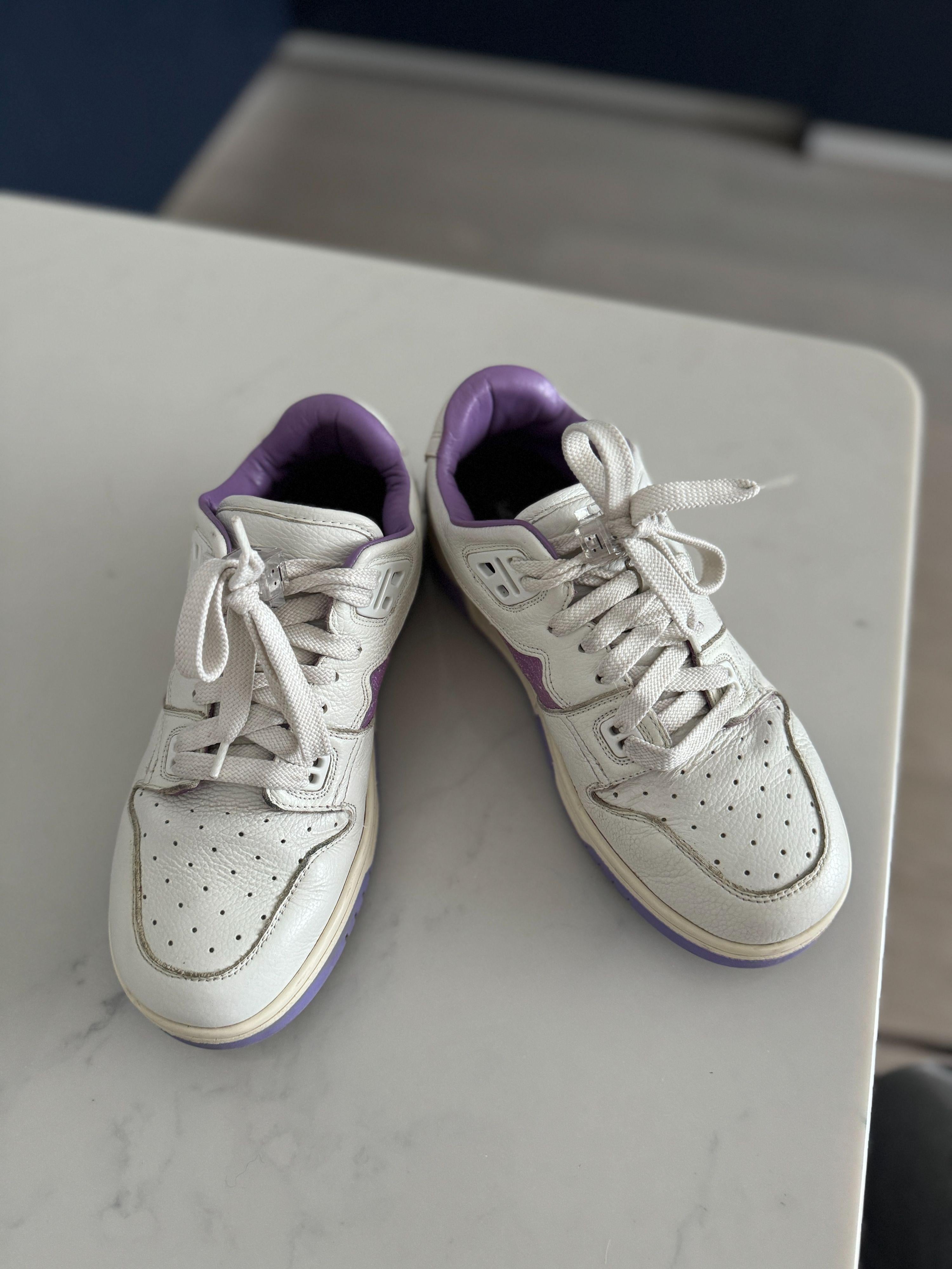 Acne Studios Cream and Lilac Low Pop Sneakers