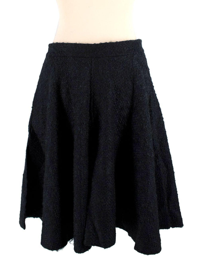 Dior Navy Mohair-blend Belted Skirt