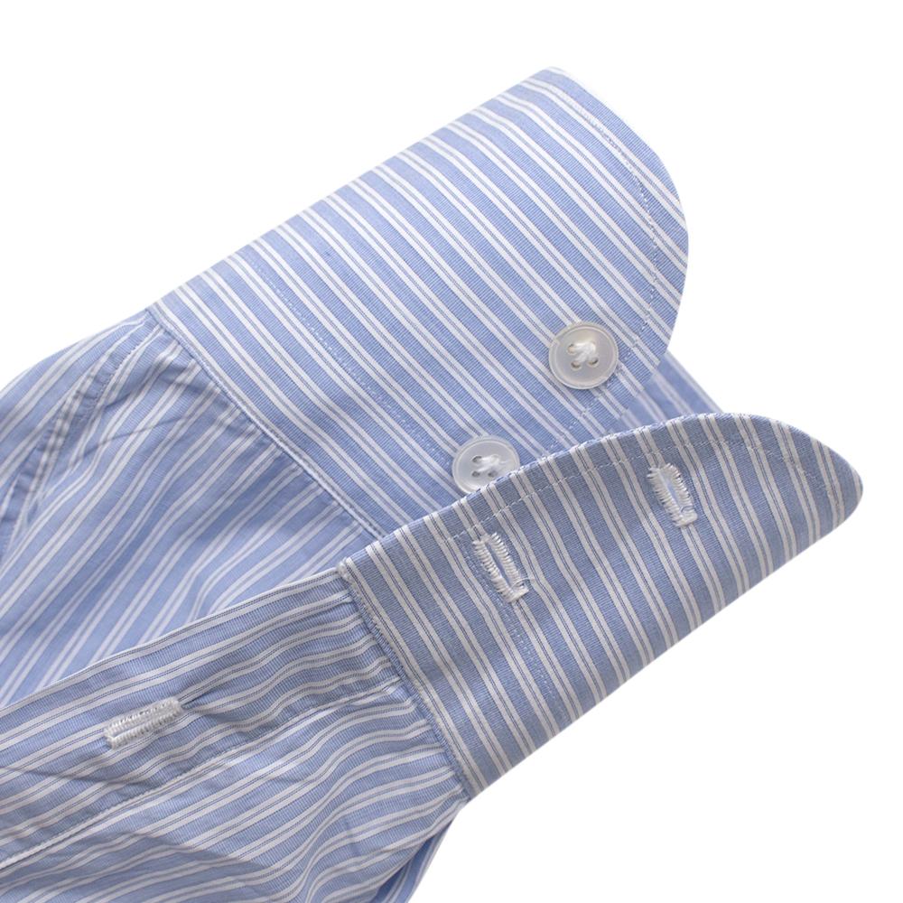 Emanuele Maffeis Blue & White Striped Cotton Tailored Shirt