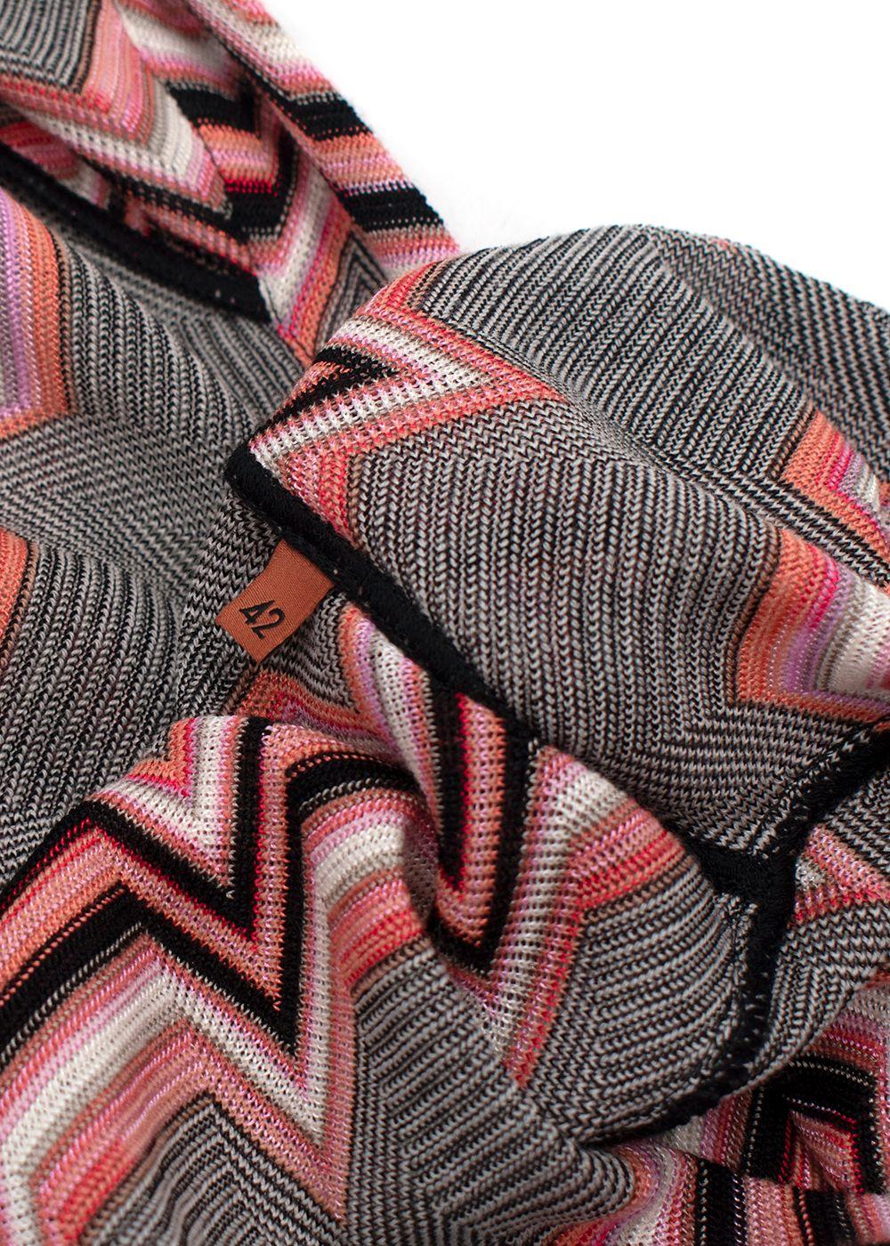Missoni Multi Coloured Longline Wool Blend Cardigan