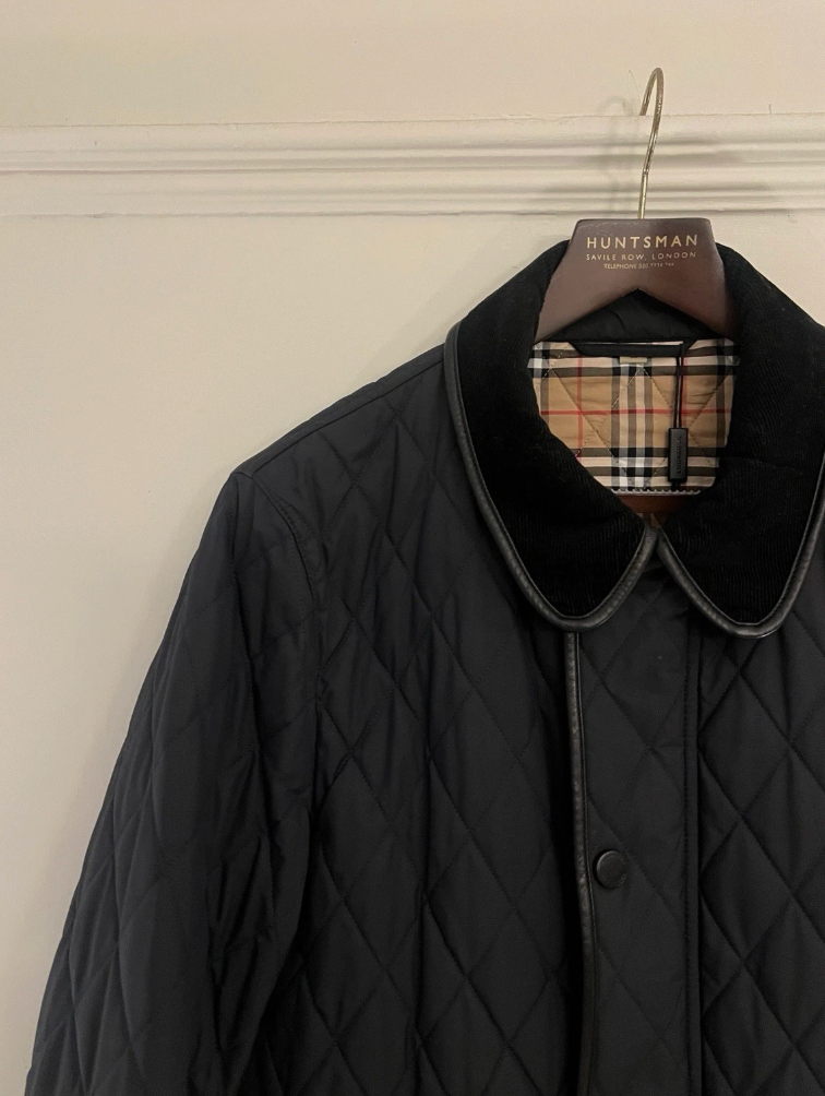 Burberry Navy Blue Quilted Jacket