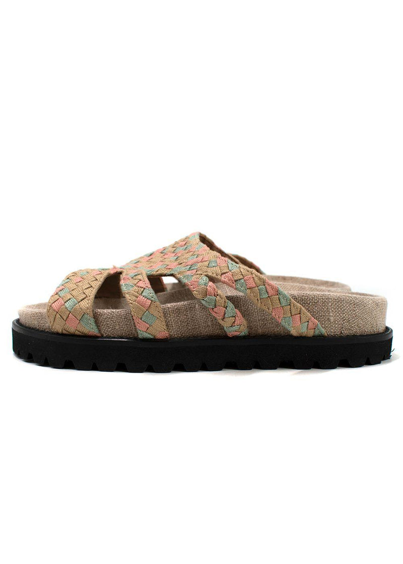 Alberta Ferretti Woven Beige Sandals