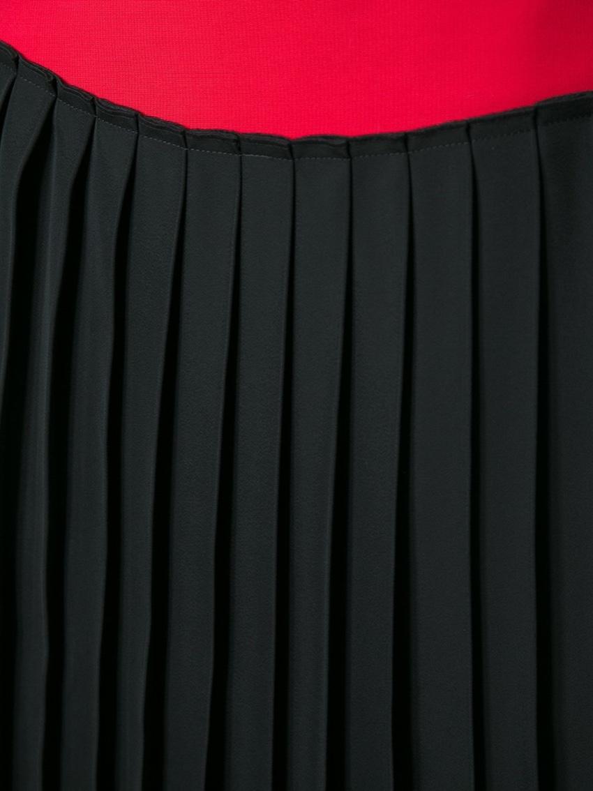 Victoria Beckham Colour-Block Pleated Midi Skirt
