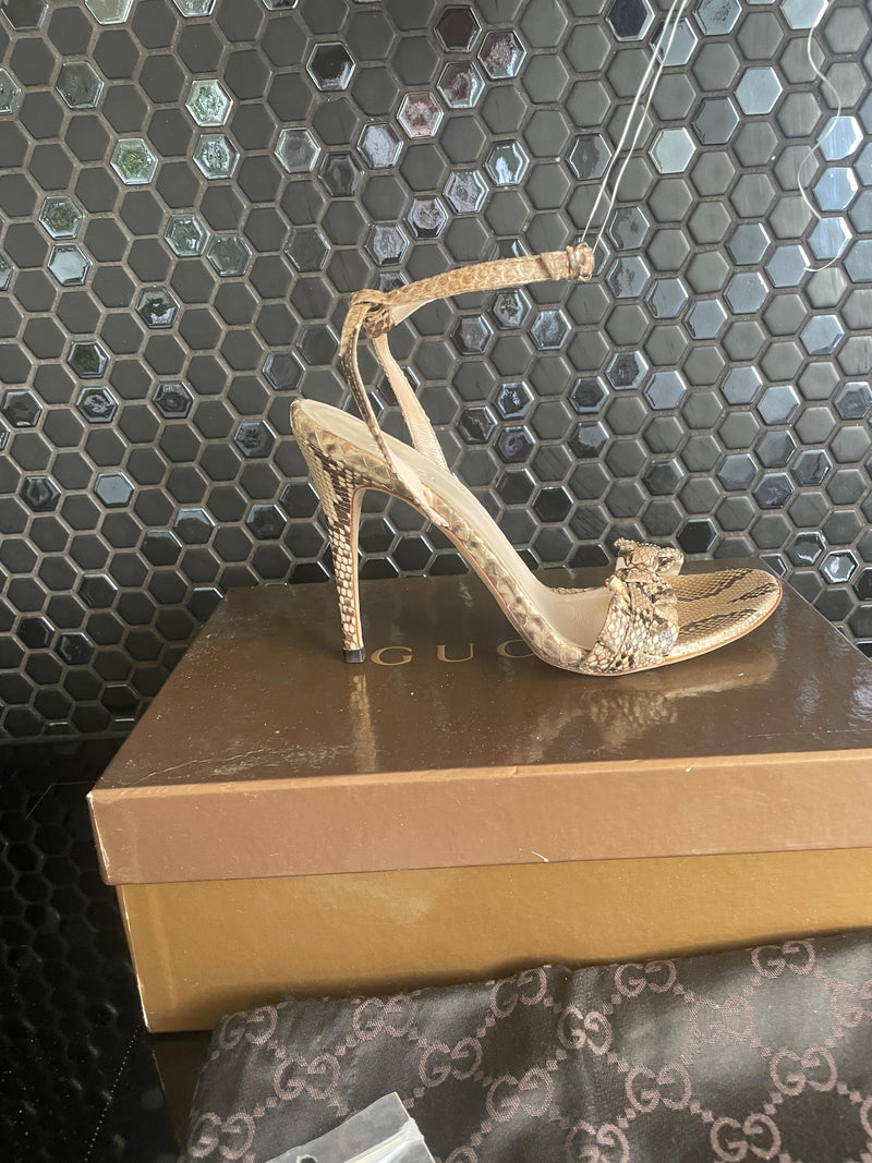 Gucci Python Heeled Sandals