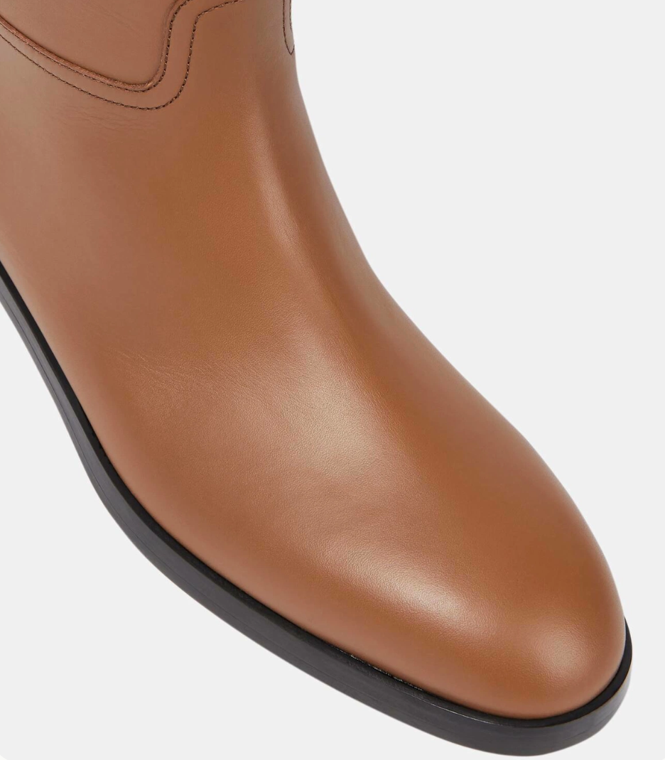 Gucci Tan Brown Leather Knee High Boots