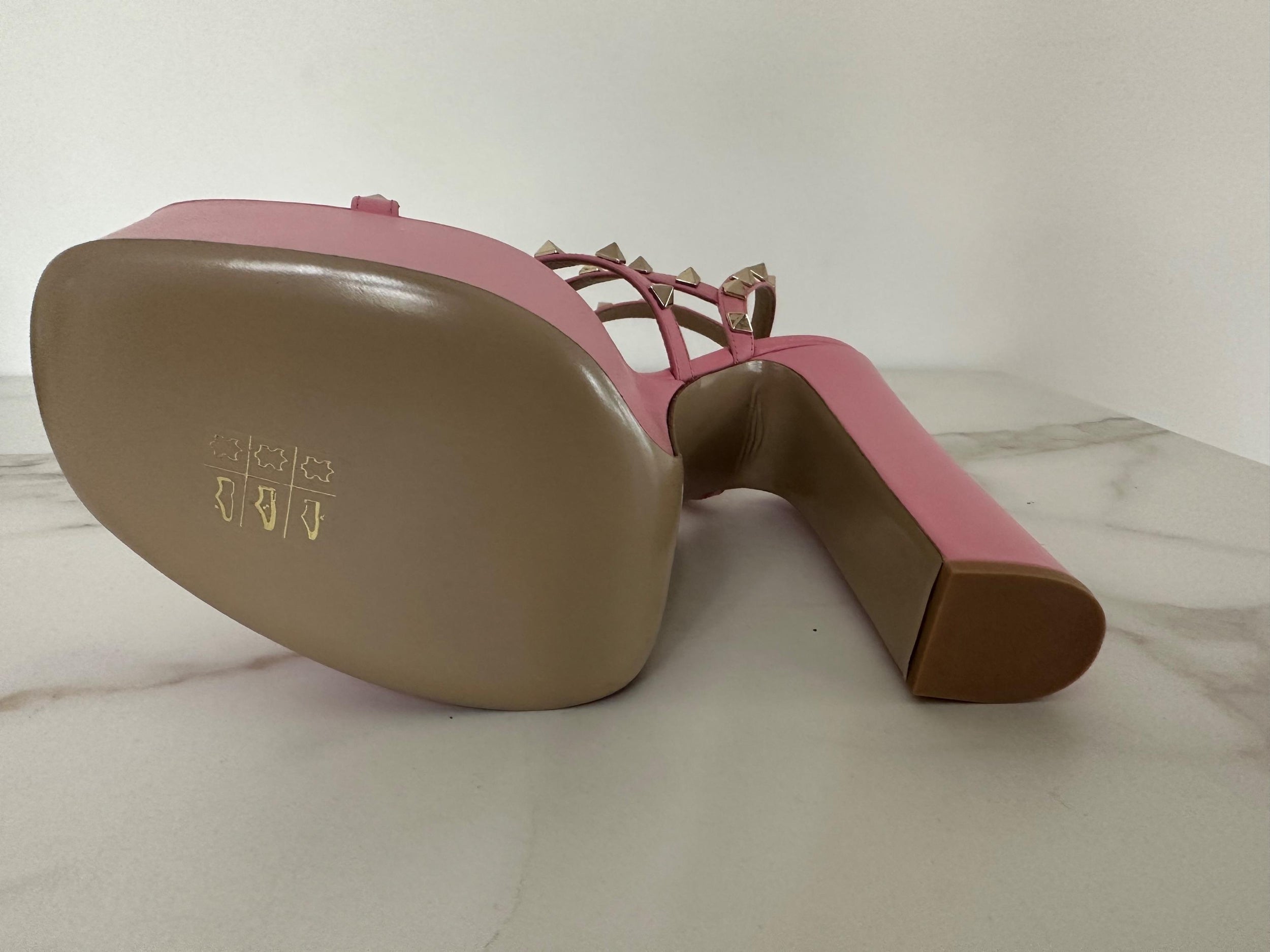 Candy Pink Platform Rockstud Sandals