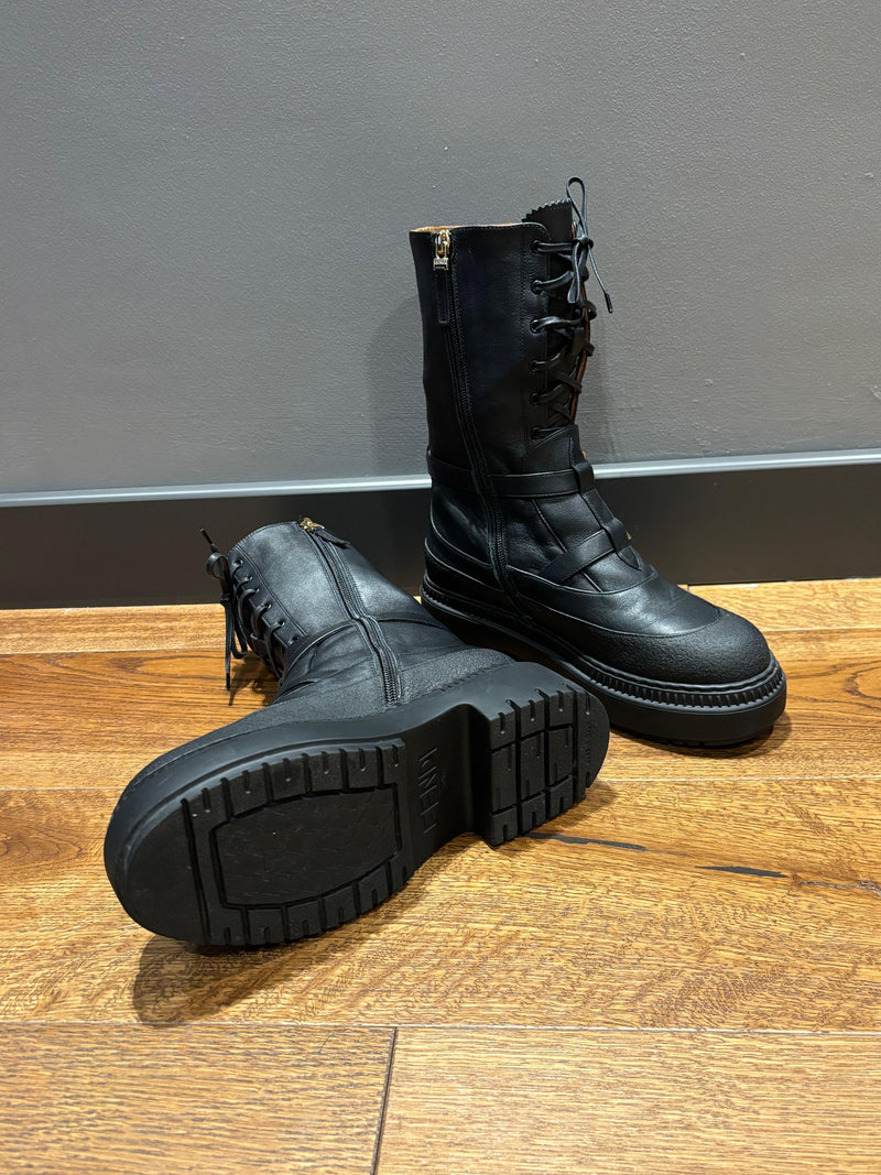 Fendi Black Delfina Combat Boots