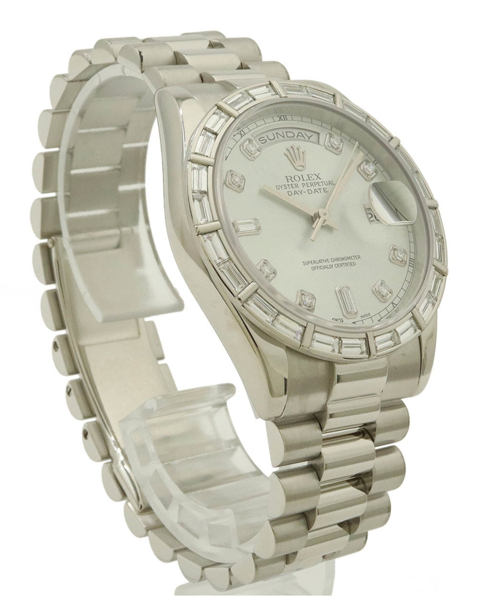 Rolex Day-Date Silver Watch 36mm