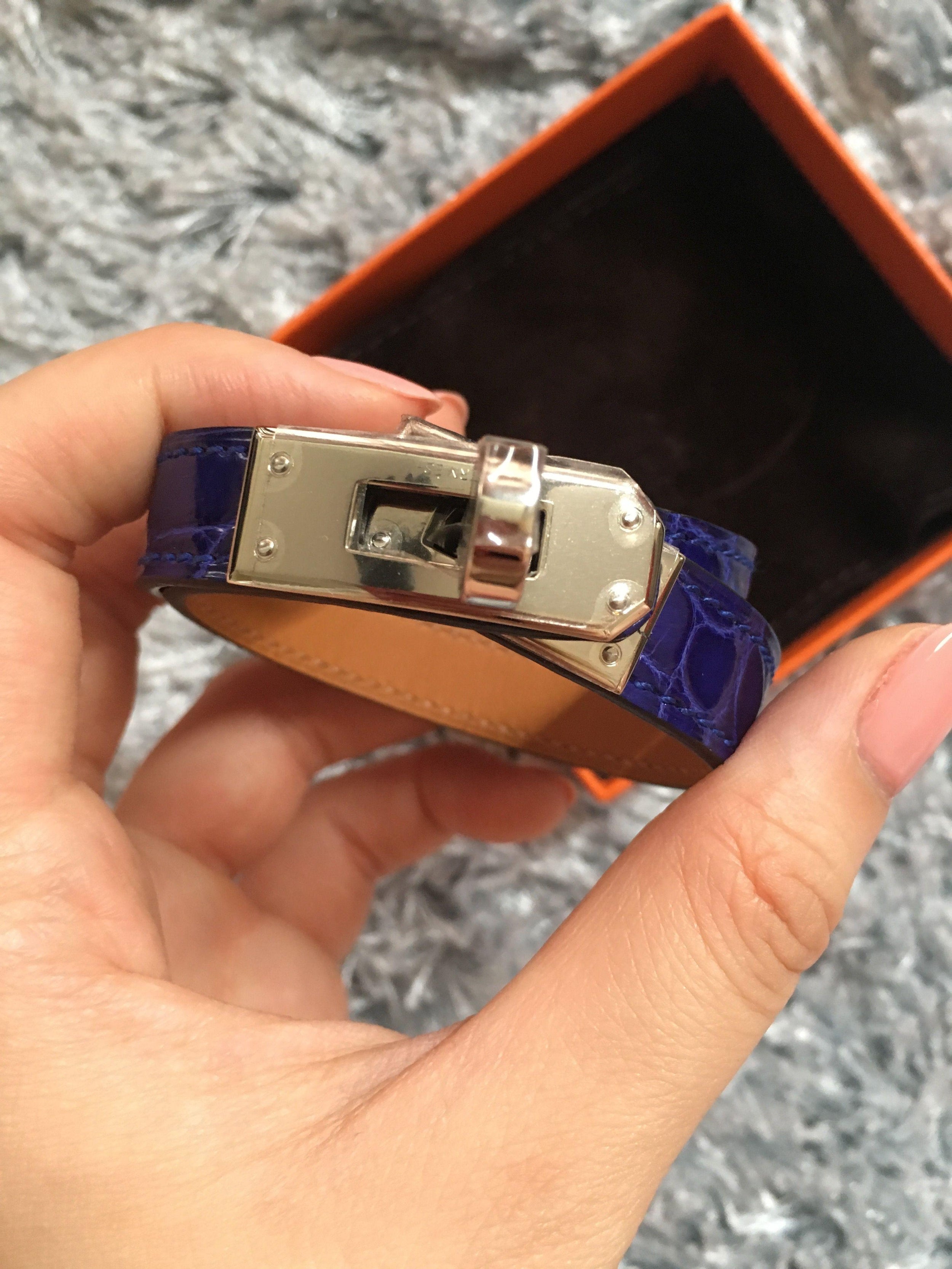 HERMES Electric Blue Kelly Double Tour