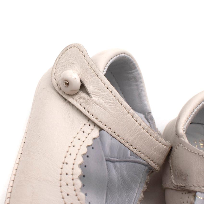 Pepa & Co Ivory Mary Jane Leather Pram Shoes