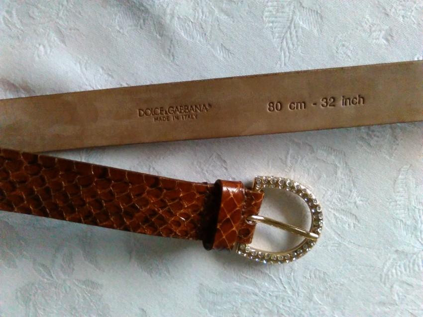 Dolce & Gabbana Brown Python Embellished Belt - Size 80