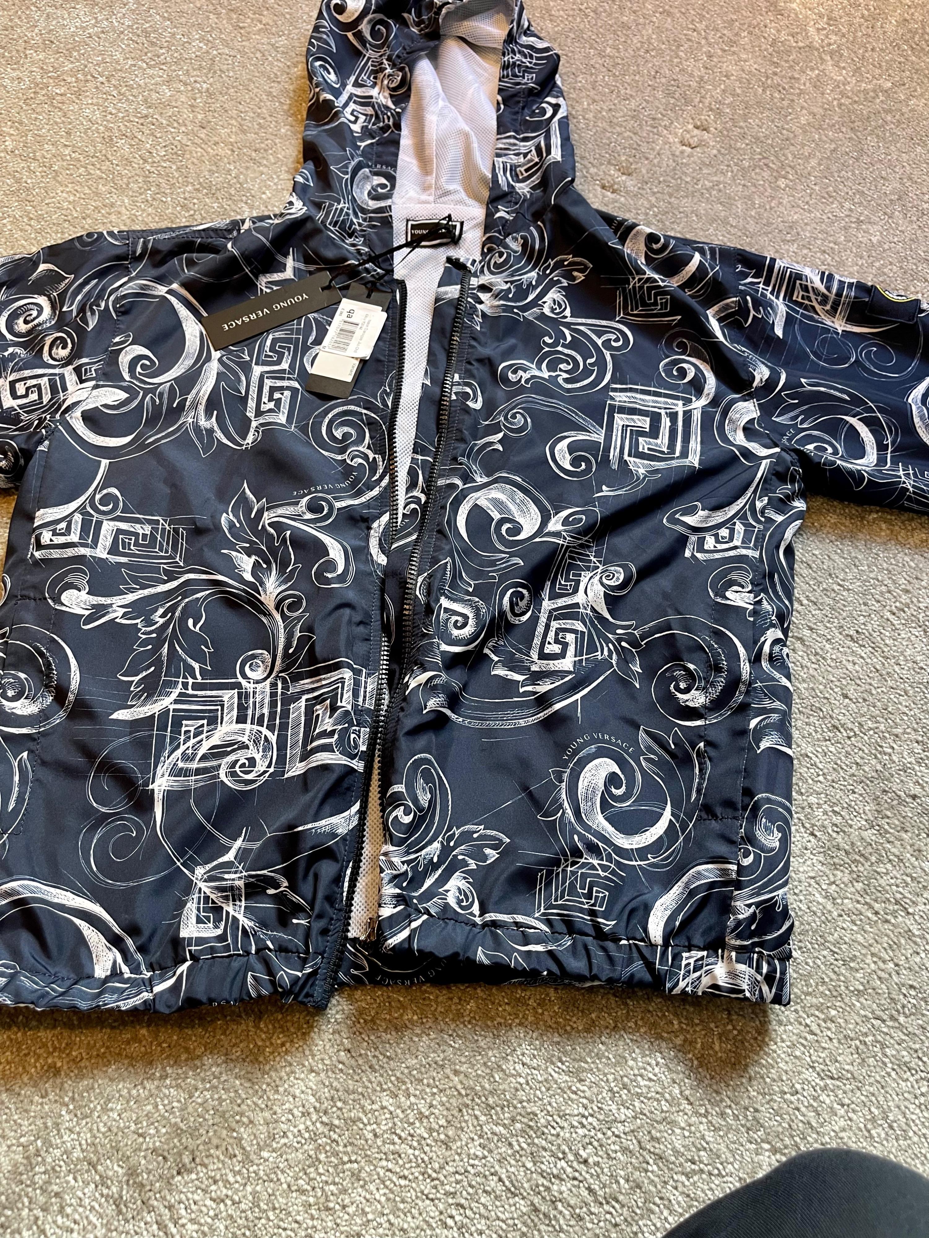 Boys 8-10Y  Windbreaker Jacket with Filigree and Greek Key Pattern
