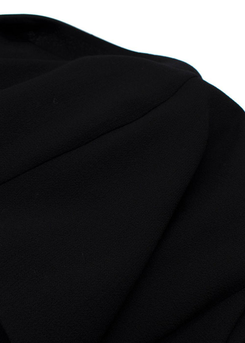 Roland Mouret Black Velvet Neck Tie Midi Dress