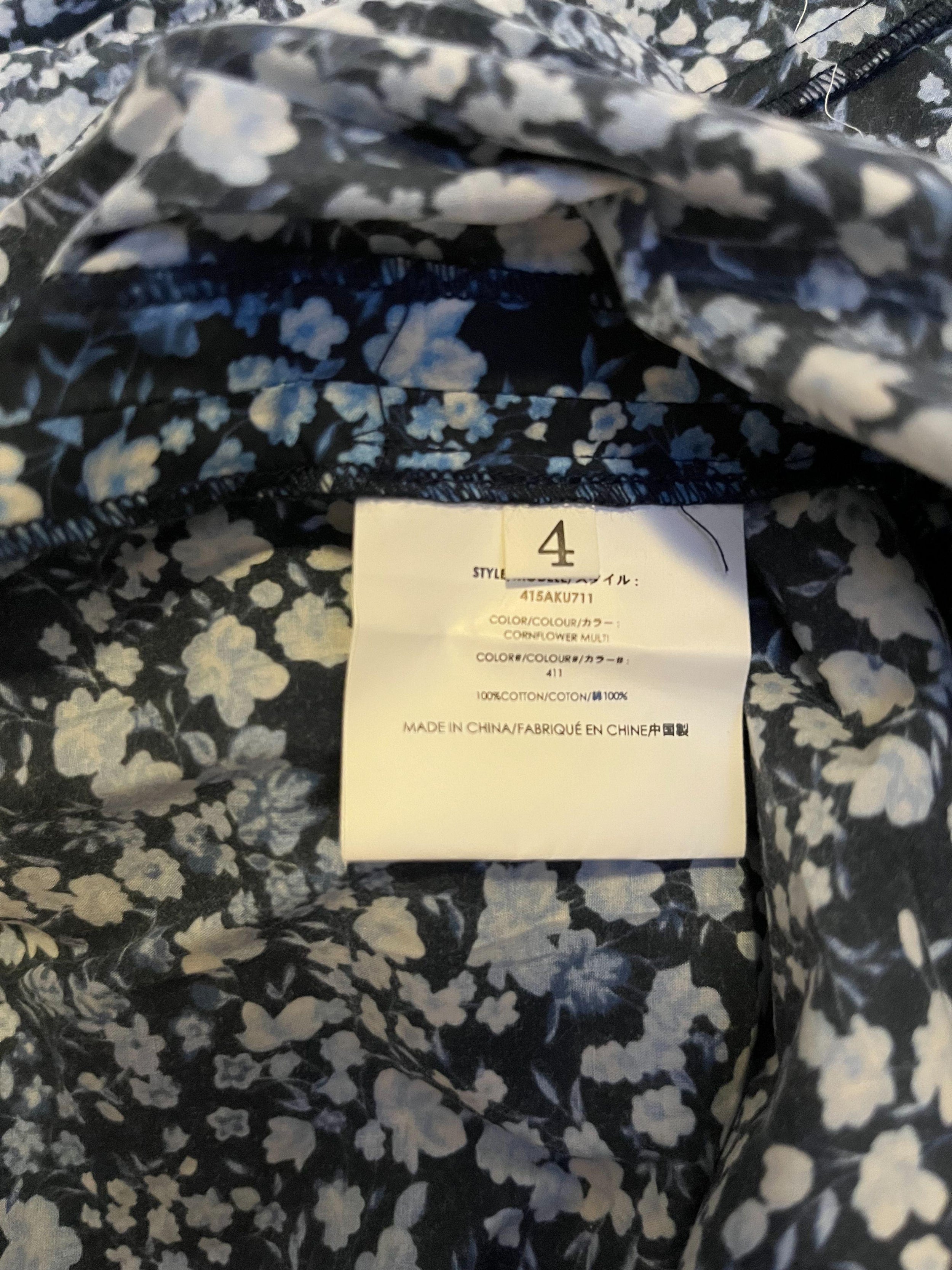 Collection blue ditzy floral shirt-waister dress