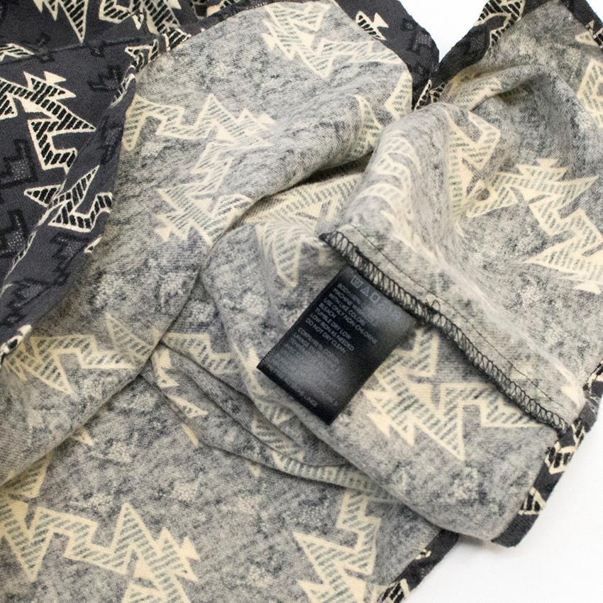 BDG Charcoal and white geometric print shirt