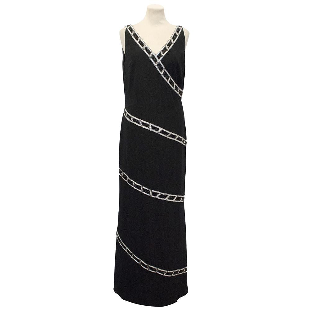 Bob Mackie Black Beaded Long Dress