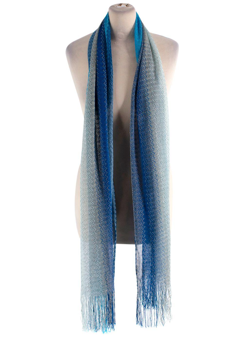 Missoni Blue Ombre Fringed Scarf