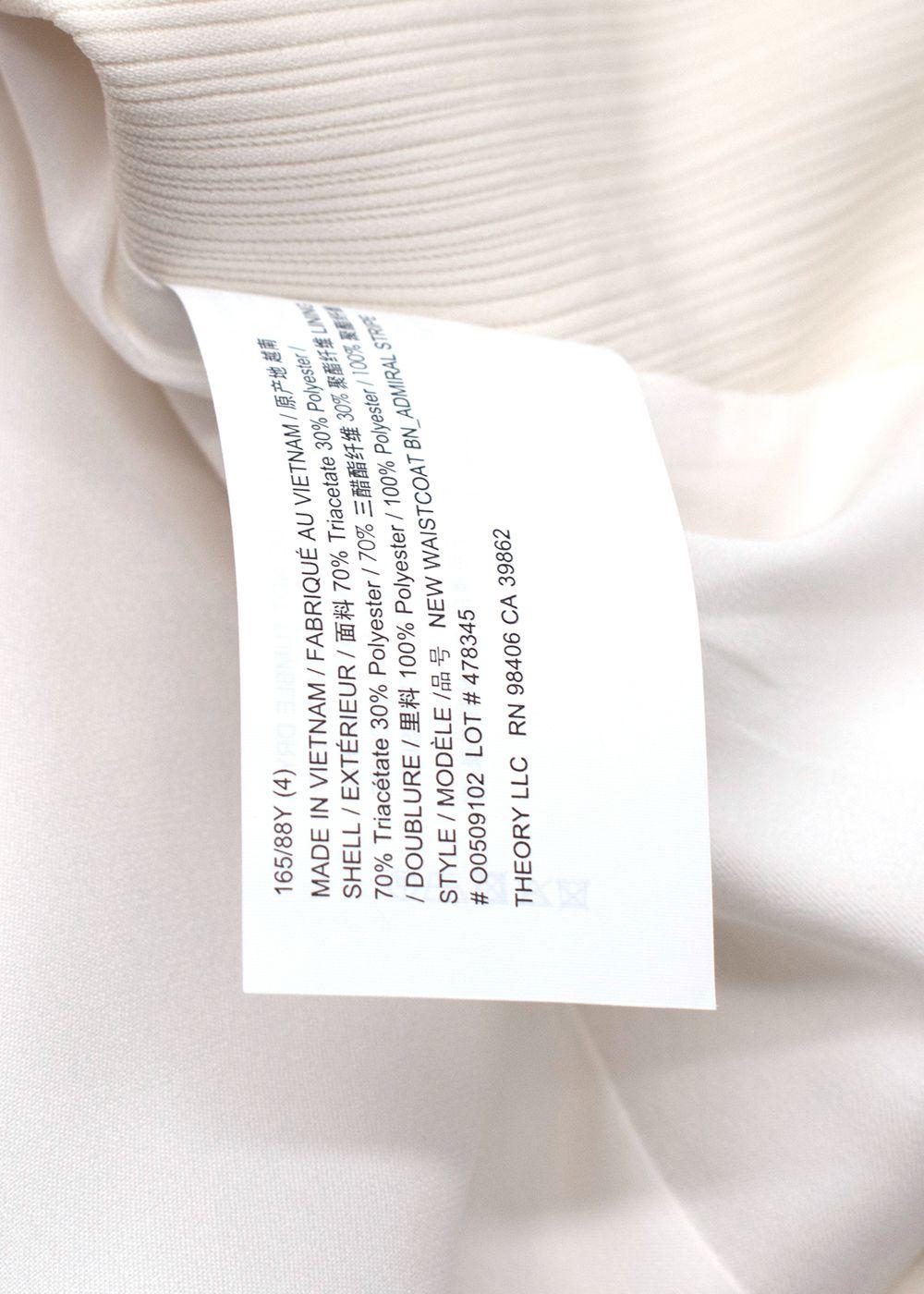 Theory Cream Admiral Stripe Waistcoat