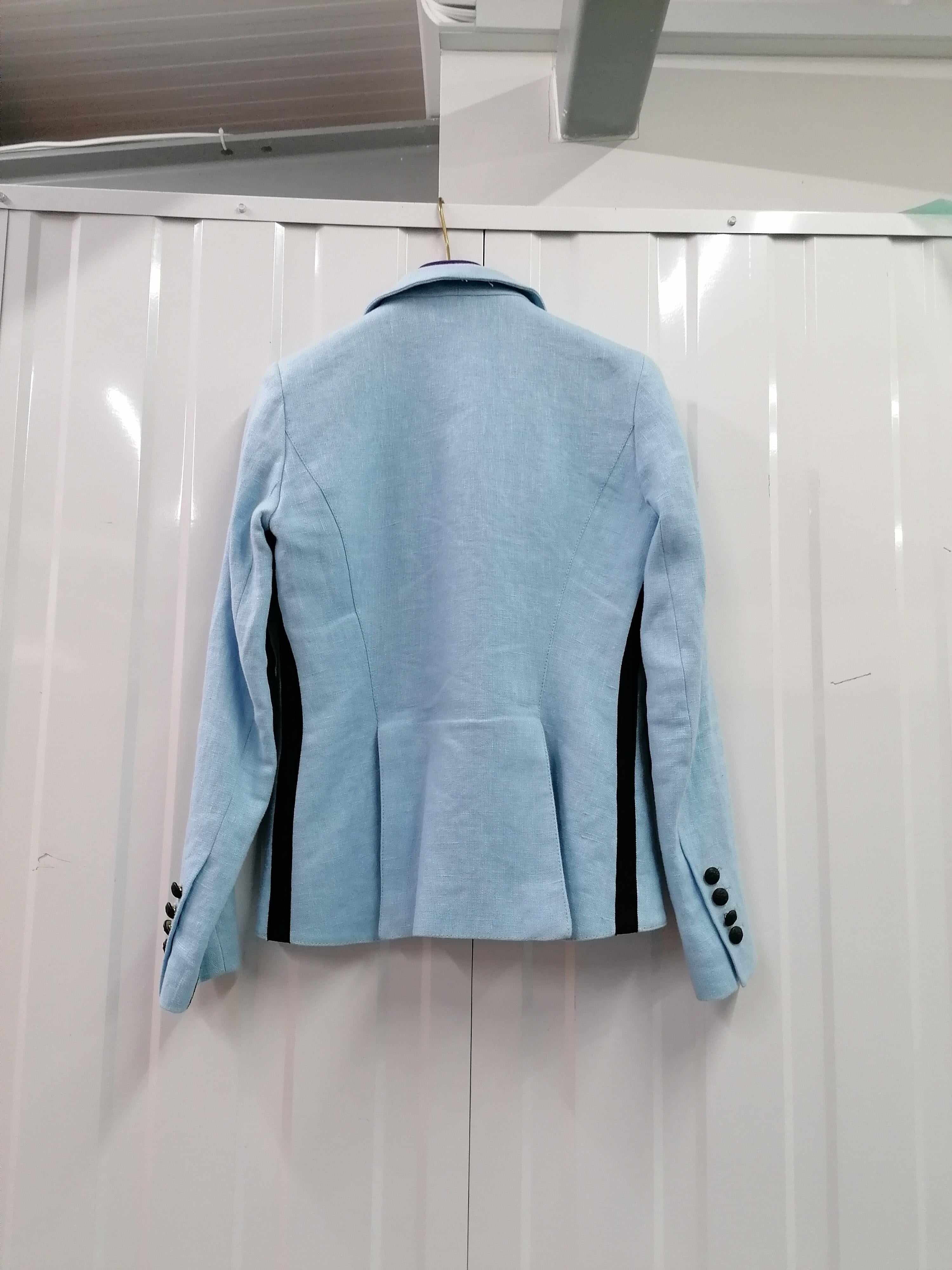 Smythe Blue Linen Single Breasted Blazer