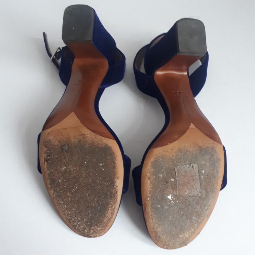 Tabitha Simmons Blue Velvet Leticia Sandals