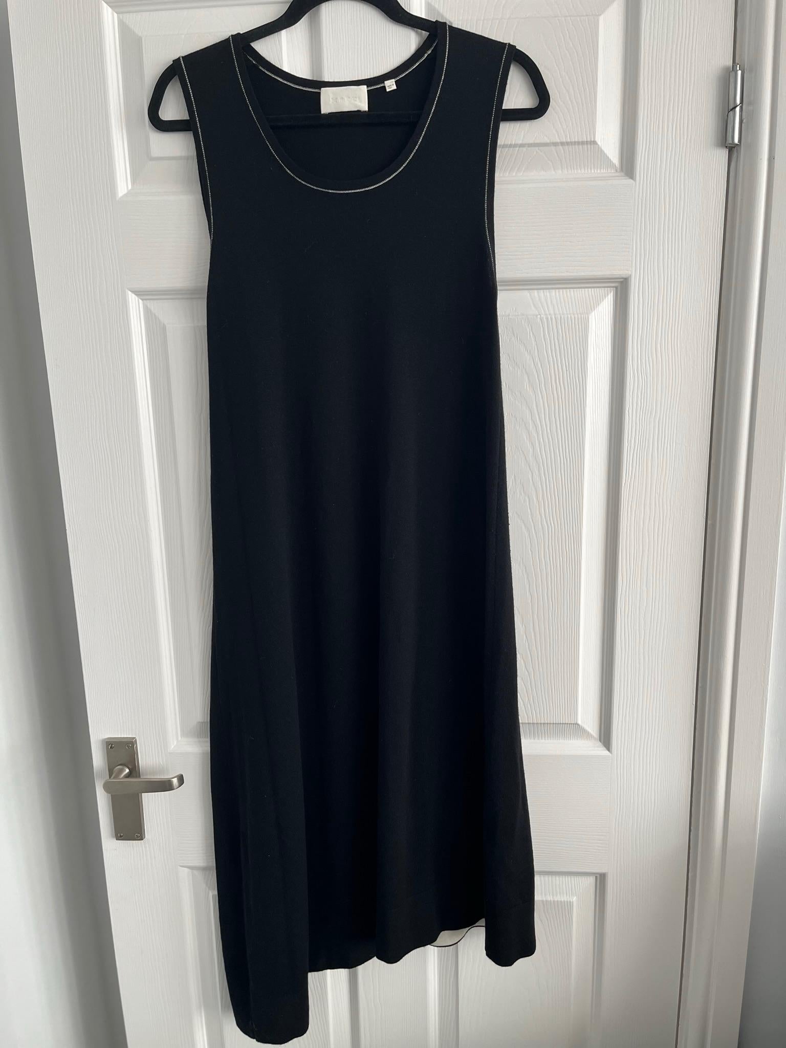 Black Merino Wool Asymmetric Dress