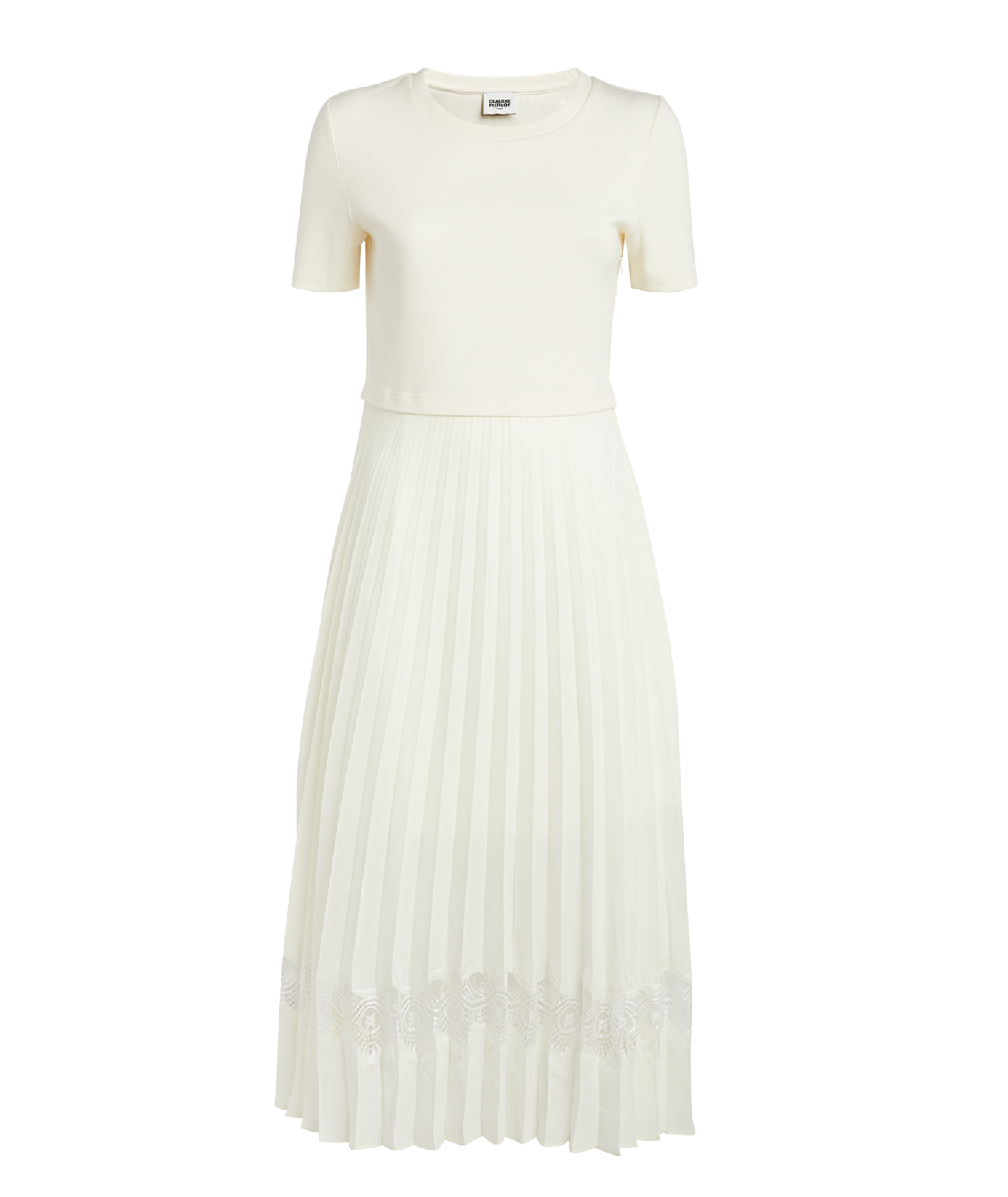 Claudie Pierlot Lace-Trim Pleated Dress
