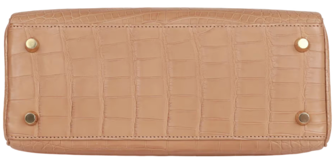 Hermés Kelly 25 Mississippiensis Alligator Matte Chai