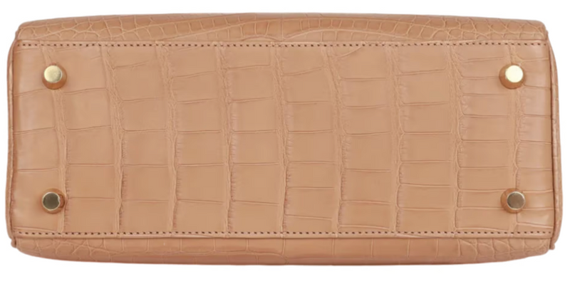 Hermés Kelly 25 Mississippiensis Alligator Matte Chai