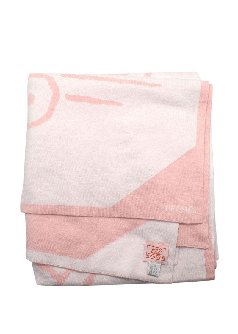 Hermes Pink/White Adada Baby Blanket